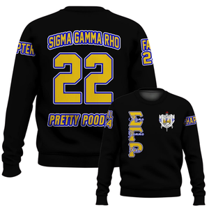 Sweat-shirt décontracté à col rond Sigma Gamma Rho 1922 Bleu Or Vêtements grecs de sororité Polaire premium Pull pour femme Style d'hiver - Product Image 6