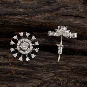 Boucles d'oreilles en zircon 160452 - Vintage, tendance, religieuses, en forme de boule, lune et étoile, pour femme, en alliage de zinc, perle et diamant, pour soirée - Product Image 6