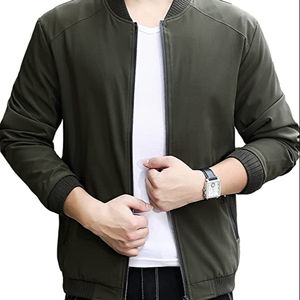 <b>Men's</b> Casual Slim Fit Softshell Sportswear Wind <b>Jacket</b> Winter Season Stand Collar <b>Lightweight</b> Bomber <b>Jacket</b> - Product Image 1