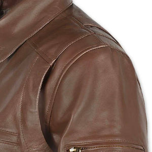 Fabricant personnalisé logo brodé Street Wear Veste en cuir Veste d'hiver en cuir de vachette véritable personnalisée pour hommes - Product Image 3