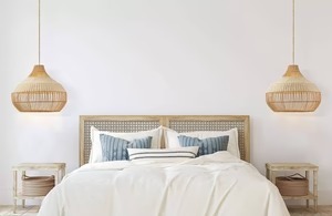 Lámpara colgante de ratán Beatrice, elegante accesorio de techo de ratán hecho a mano para interiores modernos y bohemios - Product Image 4