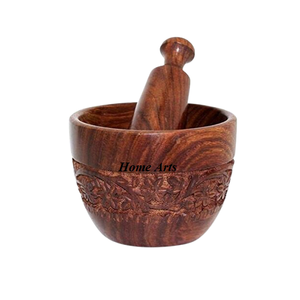 Meilleure qualité bois Imam Dasta nouvelle conception forme ronde gingembre concassage pilon cuisine mortier pilon en vrac - Product Image 2