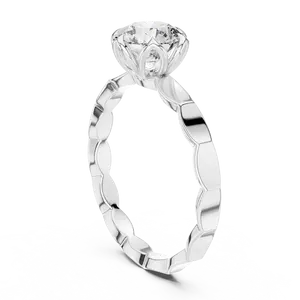 Anillo de compromiso floral con halo de diamantes y joyería elegante para cada ocasión - Product Image 4