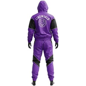 Top qualité personnalisé hommes survêtements fermeture éclair veste en nylon et pantalon survêtement ensembles de gymnastique survêtement unisexe impression Logo survêtements - Product Image 3