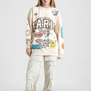 Street Wear Article décontracté nouvelles femmes sweat pur coton Polyester fait à la mode Look femmes sweat - Product Image 5