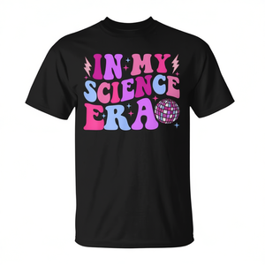 T-shirt In My Science Era pour adultes, unisexe, manches courtes, col rond, impression numérique, retour à l'école, remise des diplômes - Product Image 2