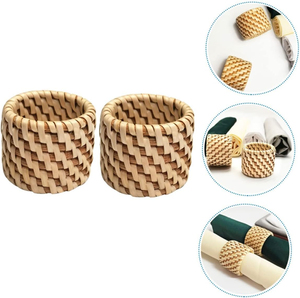 ห่วงผ้าเช็ดปากทำจากหวายสานด้วยมือสำหรับงานแต่งงานร้านอาหารคาเฟ่และของตกแต่งบ้าน - Product Image 5