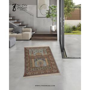 Alfombra de Oración de Lana Tejida a Mano con Diseño Floral Lavable, 27x42, para Oración Diaria, Meditación, Uso en el Hogar o Mezquita, Disponible a Buen Precio - Product Image 3