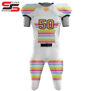 Suministro directo de fábrica, Conjunto de camiseta de fútbol americano juvenil con estampado de sublimación completa multicolor con pantalón - Product Image 5