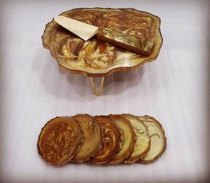 Soporte de resina hecho a mano para pastel para fiesta de boda, plato de postre para fiesta de cumpleaños y exhibición de ocasiones especiales, molde epoxi de resina - Product Image 3