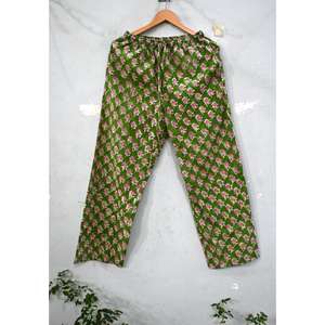 ชุดนอนผ้าฝ้ายพิมพ์ลายบล็อกสุดหรูสำหรับฤดูร้อน แขนยาว ระบายอากาศได้ดี แห้งเร็ว เพื่อความสบายและสไตล์ที่เหนือระดับ - Product Image 3