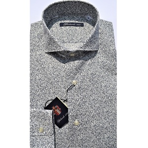 Camicia da uomo in cotone 100% 3D digitale stampata micro geometrica modello astratto seguendo il Made in Italy tradizione vintage - Product Image 4