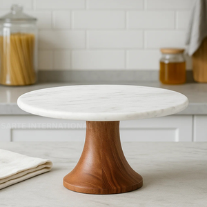 Présentoir à gâteaux en marbre naturel fabriqué à la main de qualité supérieure Présentoir à desserts de luxe en gros pour les mariages fêtes boulangeries hôtels - Product Image 1