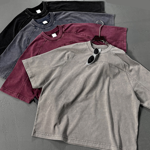 Camiseta de Alta Calidad, Tejido Sólido, 100% Algodón, Estilo Hip Hop, Antiarrugas, Transpirable, Corte Cuadrado, Ropa Urbana para Hombre - Product Image 1