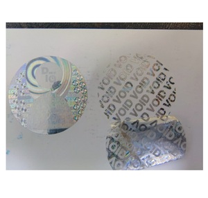 Autocollants en papier adhésif holographique rond de 28 mm de couleur argent, imprimés sur mesure, transparents, en 3D, pour l'emballage - Product Image 1