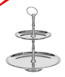 High Quality Silver Finished Metal 2 <b>Tier</b> Designer <b>Cake</b> <b>Stand</b> For Wedding Party Decor - Product Image 1