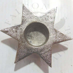 Porte-bougie en aluminium argenté de luxe, écologique, fait à la main, décoration de mariage, de Noël et de la maison, couleur personnalisée - Product Image 5