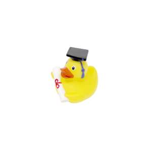 Canard en caoutchouc avec toque de bachelier et diplôme pour la décoration et les accessoires de bureau - Product Image 5