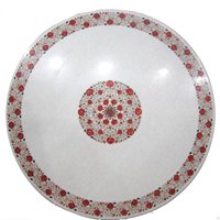 Table basse personnalisable en marbre Pietra Dura avec incrustation de pierres semi-précieuses, écologique et durable, pour salon et maison