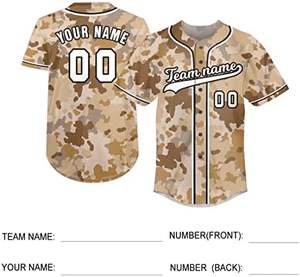 Nueva camiseta de béisbol personalizada para hombres, mujeres y jóvenes, estampado de camuflaje transpirable, ropa deportiva personalizable con nombre y número - Product Image 5