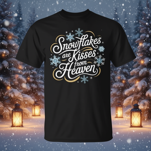 Maglietta promozionale invernale per le festività con fiocchi di neve: i baci del cielo - Product Image 3