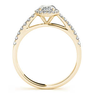Anillo de Compromiso con Halo de Diamantes en Oro Amarillo de 14K, 0.26ct, Forma Ovalada, Estilo Elegante - Product Image 2