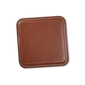 Lot de 4 sous-verres en cuir véritable de forme carrée avec Logo personnalisé, nouvelle collection - Product Image 1