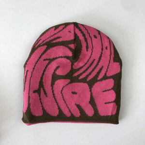 Service OEM avec lettre Jacquard tricoté personnalisé votre logo Bonnet en jacquard de sport à revers Mode Hiver Bonnet en jacquard - Product Image 5