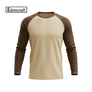 Camiseta de Manga Larga Raglán para Hombre, Fabricada en Bangladesh, de Alta Calidad, Cuello Alto, Corte Ajustado, 100% Algodón, Ecológica, Transpirable, Personalizable al por Mayor, OEM - Product Image 3