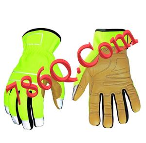 Construction <b>Gloves</b> Goatskin Leather Working <b>Gloves</b> <b>With</b> Color Visible in Low <b>Light</b> Versatile Cut Resistant Safety <b>Gloves</b> - Product Image 1