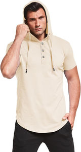 <b>Mens</b> <b>sleeveless</b> <b>hoodies</b> and hooded t shirt cotton gym wear custom logo breathable fabric street fashion activewear summer - Product Image 3