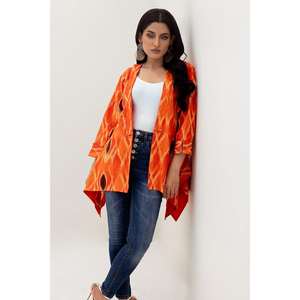 Manteau imprimé pour femme, col montant, longueur longue, taille XL, respirant, tissé, pour automne, hiver, printemps, boutons - WGK-KDW-DP-1769 - Product Image 5