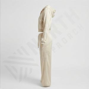 Luxury Best Quality <b>Women</b> 100% Polyester Drawstring Hooded Printed Tracksuit Reflective Windproof <b>Nylon</b> Sports Set Customized - Product Image 3