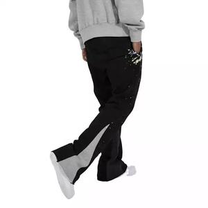 Pantalones de chándal de retales personalizados, pantalones de chándal acampanados informales para hombre, fabricantes de pantalones de chándal acampanados - Product Image 5