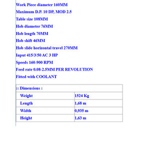 Máquina de Corte de Engranajes Industriales Sykes Gear Hobber para Plantas de Manufactura - Product Image 6