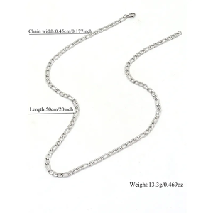 Collar de hombre de estilo de viaje clásico, joyería de cadena Simple y minimalista de acero inoxidable 201 para oficina informal y uso diario - Product Image 4