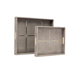 Juego de dos Bandejas para servir té y café de diferentes tamaños en mármol y hierro, bandeja para servir dulces y aperitivos para uso en fiestas - Product Image 6