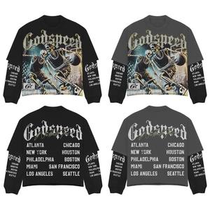 T-shirt pour hommes à manches longues à double couche en jersey de coton 100% microfibre - Product Image 5