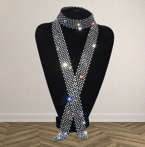 Carré marin danse cravate col dames danse accessoires paillettes à la mode strass noeud papillon en gros - Product Image 6