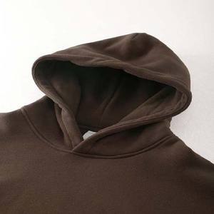 Vêtements pour hommes à manches longues surdimensionnés unis sweats à capuche 100% coton pull Streetwear avec poches kangourou hommes sweats à capuche - Product Image 3