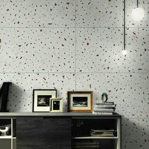 Azulejos de Porcelana Premium de la India con Aspecto de Terrazo Verde Crudo y Superficie Tallada - Product Image 1