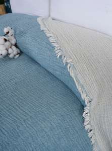 ผ้าคลุมเตียงมัสลินเนื้อนุ่มพิเศษ 100% ผ้าฝ้ายทอ 4 ฤดู 7 ชั้น ผ้าก๊อซ ได้รับการรับรองมาตรฐาน Oeko-Tex เป็นมิตรกับสิ่งแวดล้อม ซักเครื่องได้ ผลิตในตุรกี - Product Image 2