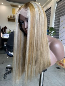 Perruques lisses et brillantes en cheveux humains, sans nœuds, colorées sur mesure, vente en gros - Product Image 3