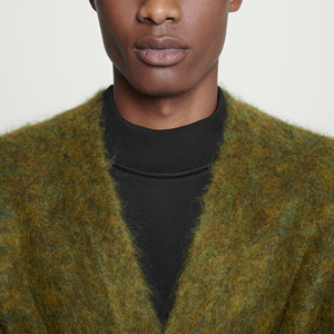 Vente en gros de tricot de coton pelucheux personnalisé à la mode pour hommes hiver solide chaud col en V pull-over anti-rétrécissement séchage rapide respirant - Product Image 4