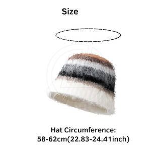 Bonnet en laine 100% Fuzzy avec impression numérique de style moderne Slouch Bonnet léger et chaud - Product Image 5
