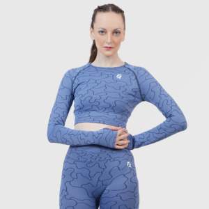 <b>Blue</b> Lift Seamless Yoga <b>Crop</b> <b>Top</b> - Product Image 5