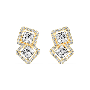 ต่างหูเพชรประกายคลาสสิก AIER-029สำหรับผู้หญิงสำหรับทองคำขาวสีเหลืองทองหรือทองคำขาวและสีโรสโกลด์ - Product Image 1