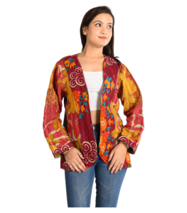 Cotton Hand Embroidered & Print <b>Jacket</b> Women Casual Clothing Winter Warm Wear <b>Jacket</b> Cotton Quilted V-Neck Party Wear Coat - Product Image 1