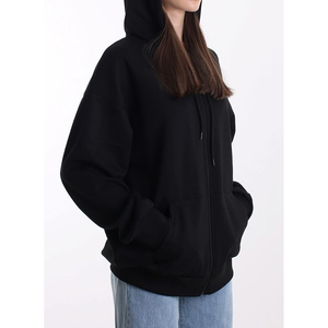 Sudadera con capucha de algodón coreano para mujer, ropa de calle, moda con logotipo personalizado, algodón de manga larga, sudaderas con capucha de talla grande para mujer - Product Image 3