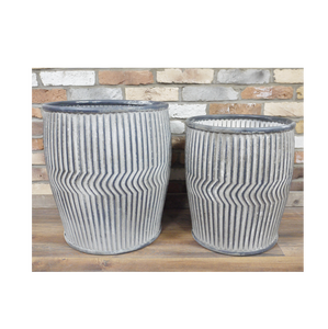 ชุดกระถางต้นไม้ทรงกลมทำจากโลหะชุบสังกะสีแบบแฟนซี3ชิ้นสำหรับตกแต่ง - Product Image 6